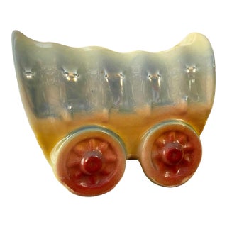 Retro Western Baby Gift 1930s -40s Shawnee Prarie Schooner Cachepot or Planter For Sale