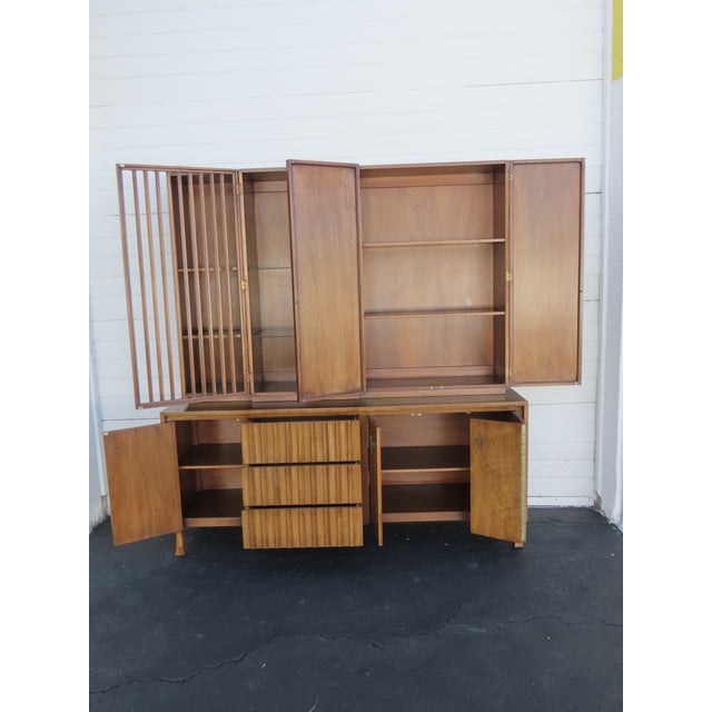 Wood John Widdicomb Mid Century Two Part Sideboard Display Shelves Bookcase 6417 For Sale - Image 7 of 18