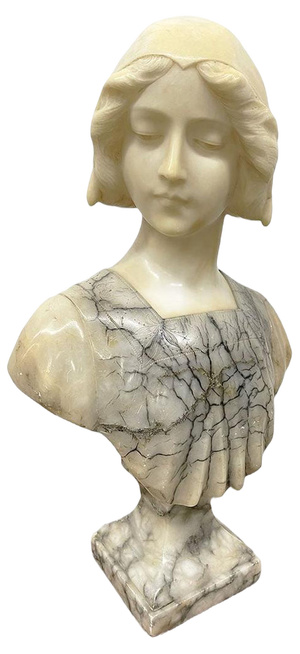 Gustave van Vaerenbergh, Female Bust, 1900, Marble