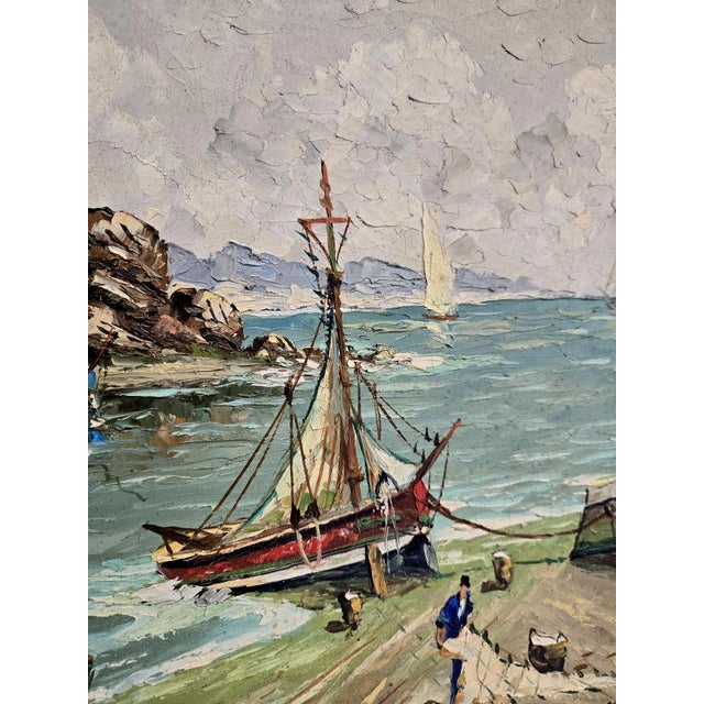 Charles Vaniscotte, Port in Brittany, 1920s, Oil on Canvas, Framed For Sale - Image 8 of 9