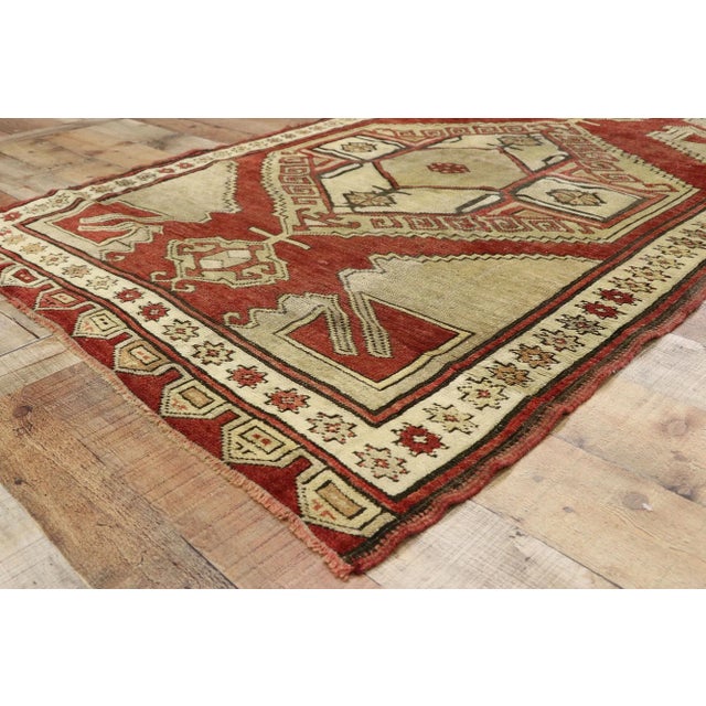 Textile Vintage Turkish Oushak Hallway Rug Runner - 03'11 x 09'06 For Sale - Image 7 of 9