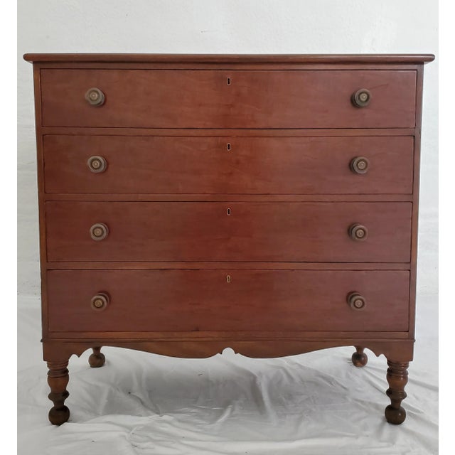 Wood Sheraton Chest of Drawers For Sale - Image 7 of 9