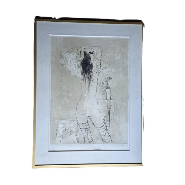 1970s Jansem Jean, Nu De Dos a La Rose Vers, 1970, Ink on Paper For Sale - Image 5 of 8