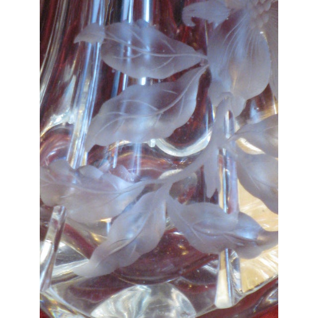 Early 20th Century Vase Art Nouveau Wheel-Cut Engraved Glass Floral and Foliate Design Dogwood For Sale - Image 15 of 18