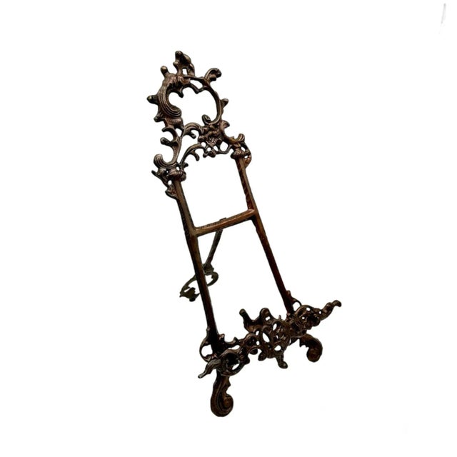 Showcase treasured art pieces with this stunning Vintage Victorian Style Ornate Cast Bronze Display Easel. Crafted from...