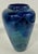 American Randy Strong Art Glass Iridescent Cobalt Pulled Feather Vase For Sale - Image 3 of 11