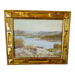 Early 20th Century Charles A. Fries (1854 - 1940) Signed Framed Plein Air Oil Painting
