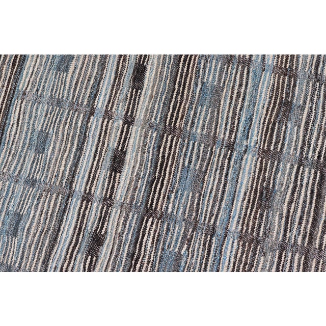 Modern Afghan Runner in Wool With All-Over Geometric Design 3'3 X 10'2 For Sale - Image 11 of 11