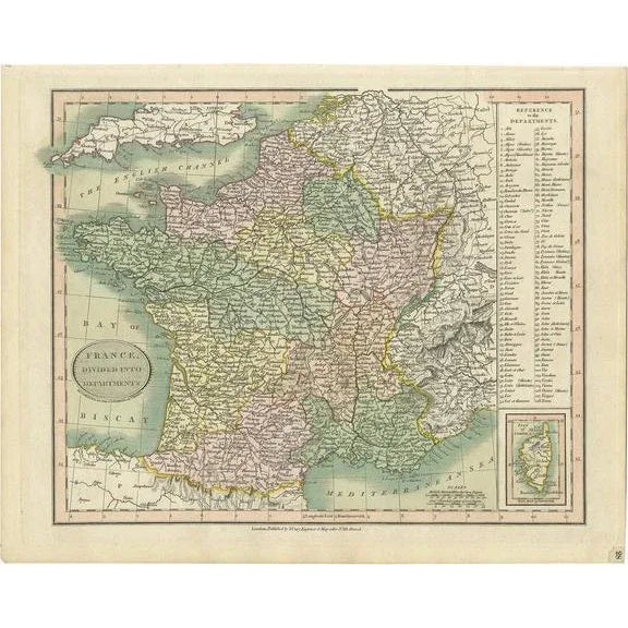 Early 19th Century Antique Map of France, 1816 For Sale - Image 5 of 5