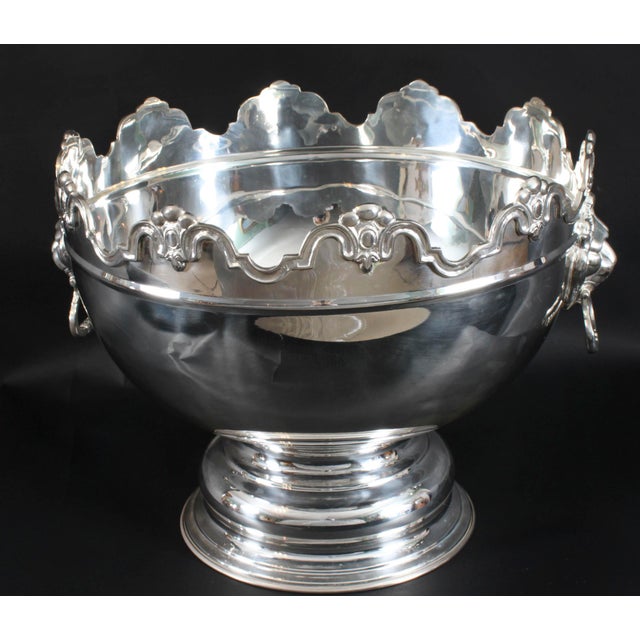 Large Vintage Silver-Plated Punch Bowl from Monteith, 1980s For Sale - Image 13 of 18