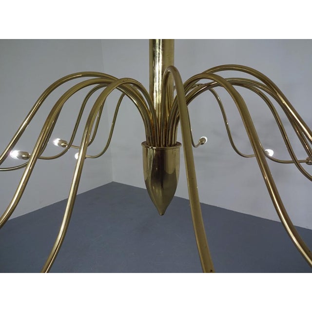 Large Italian Brass Chandelier, 1960s For Sale - Image 10 of 16