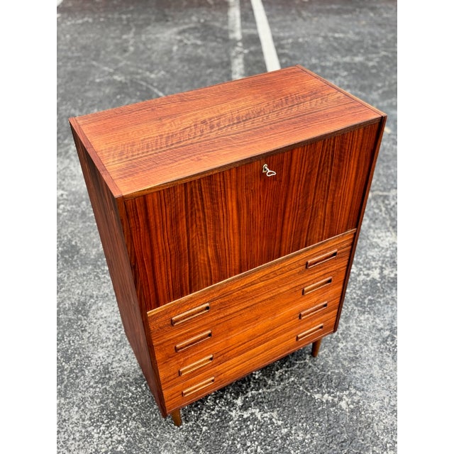 Mid 20th Century Fully-Refinished Danish Teak Secretaire For Sale - Image 4 of 13