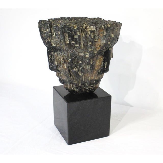 Brutalist Mid Century Brutalist Head Sculpture in the Style of Curtis Jere For Sale - Image 3 of 10