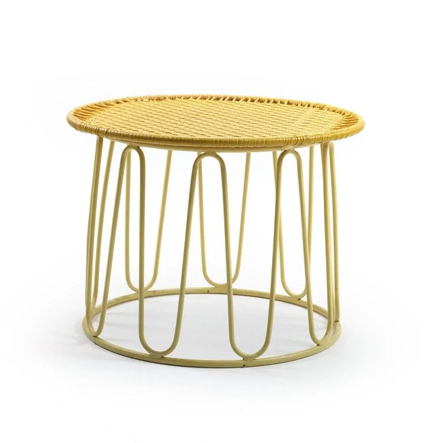 Honey Circo side table by Sebastian Herkner Materials: galvanized and powder-coated tubular steel. PVC strings. Technique:...