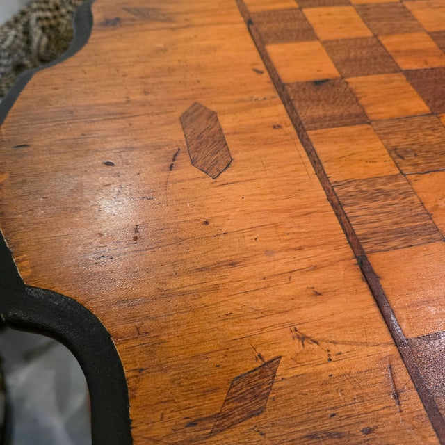 Yellow Early 19th Century English Country Style Single-Drawer Chess or Games Table For Sale - Image 8 of 14