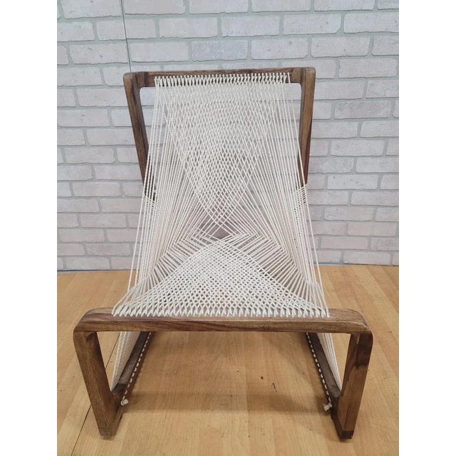 Asa Karner for Alvi Design Swedish Modernism Design Silk Thread Chair With Ottoman For Sale - Image 4 of 11