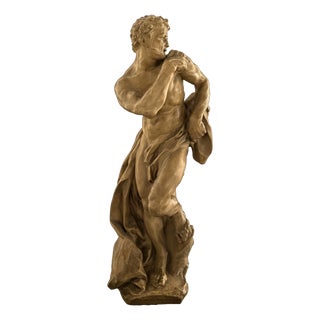 Stucco Sculpture Depicting a Faun, 20th Century, 1950s, Gesso For Sale