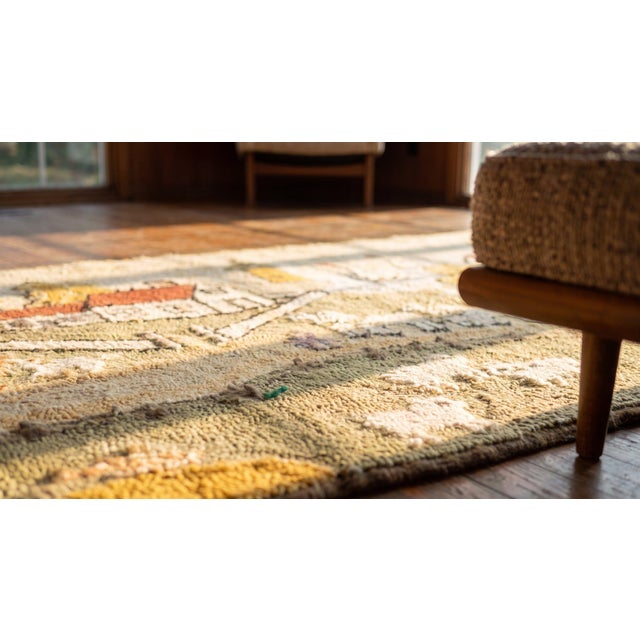 Artistic Small Size Pictorial Antique American Folk Art Prairie Town Farm Animal Scene Hooked Rug For Sale - Image 12 of 13