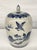 Late 20th Century Chinese Ginger Jar / Urn. Beautifully hand painted in the perfect shade of dark blue against a linen...