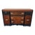 Vintage Art Deco Waterfall Sideboard or Buffet Featuring Burl Wood Veneers, Black-Painted Accents, and Ornate Brass Hardware For Sale