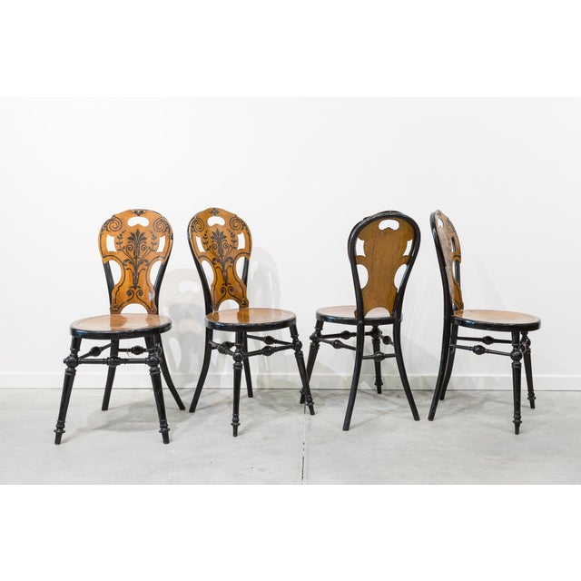 Antique Austrian Wooden Chairs, 1890s, Set of 4 For Sale - Image 10 of 10