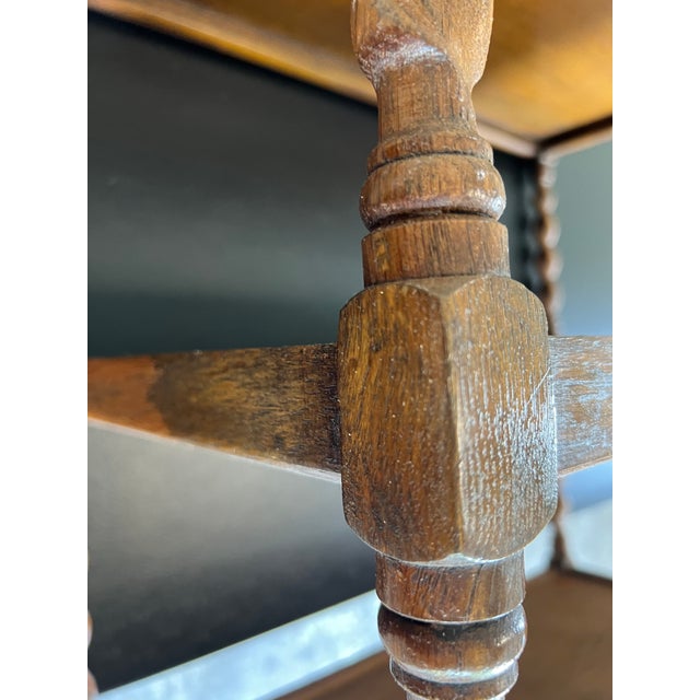 Antique Barley Twist Rolling Three Tier Tray TrolleyCart For Sale - Image 10 of 11