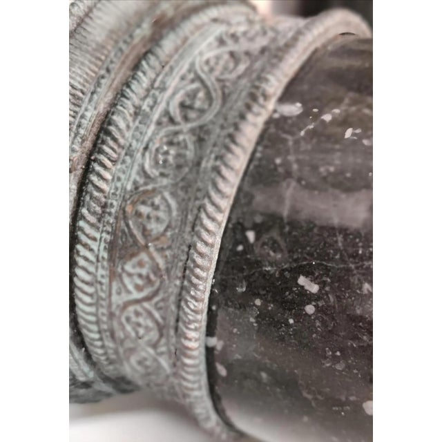 Vintage Maitland - Smith Bronze and Marble Hurricane Candle Holder ~ a Pair For Sale In Atlanta - Image 6 of 11