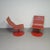 2 × Marcus Arvonen Brygga chairs by Ikea / PS 2009 / Red easy chairs Height 87Width 58Depth 75 cm This piece has an...