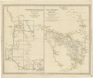 Antique Map of Western Australia and Van Diemens Land or Tasmania, 1833