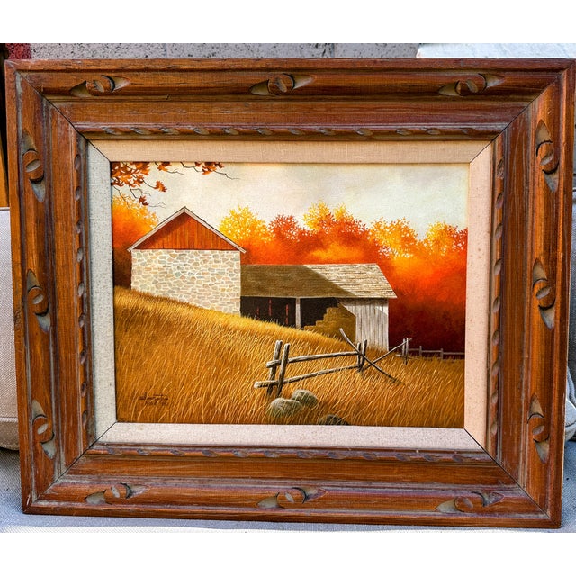 1980s Original Signed Sid Mountain 'October' Oil Painting, Framed For Sale - Image 4 of 15