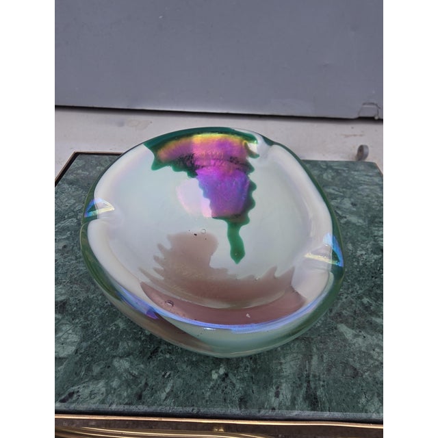 Glass Green Murano Glass Ashtray or Decorative Bowl from Seguso Vetri d'Arte, 1950s For Sale - Image 7 of 7