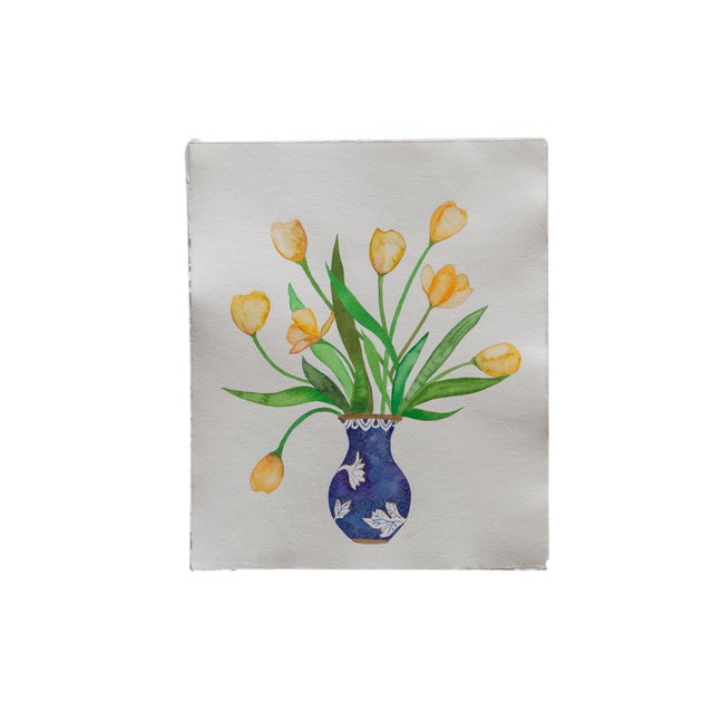 Sarah Martinez Yellow Tulips Original Painting For Sale In New York - Image 6 of 6