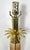 1970s Speer Hollywood Regency Amber Seeded Glass & Solid Brass Palm Leaf Lamp For Sale In Houston - Image 6 of 9