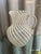 Gorgeous vintage 1950s Murano handblown crystal striped white pitcher. Made in Italy.