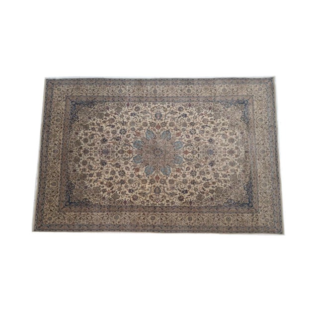 1970's Persian Nain Palace Carpet , 13'9" X 20'8 For Sale - Image 11 of 11