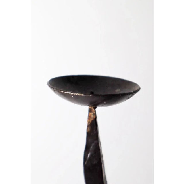 Large Brutalist Wrought Iron 5-Arm Candleholder For Sale - Image 4 of 11