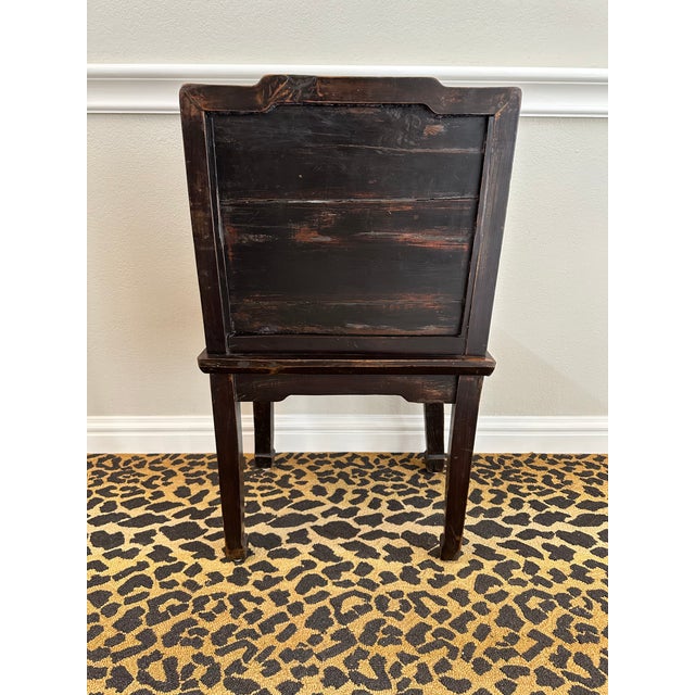 19th Century Chinoiserie Carved Hardwood Chair With Stone Panel For Sale - Image 10 of 12
