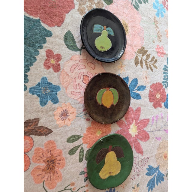 Vintage 1990s R Wood Pottery Plates - Set of 3 For Sale - Image 13 of 14