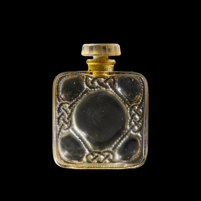 René Lalique Les Cinq Fleurs French Glass Perfume Bottle Approximate measurements for this perfume bottle measures: 5.5...