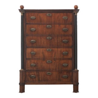 19th Century Dutch Empire Style Tall Chest of Drawers For Sale