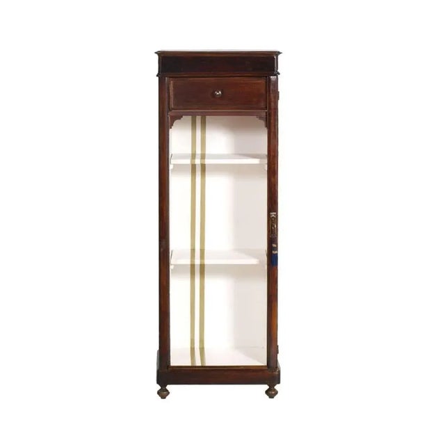 19th-Century Walnut Bookcase Cabinet For Sale - Image 9 of 9