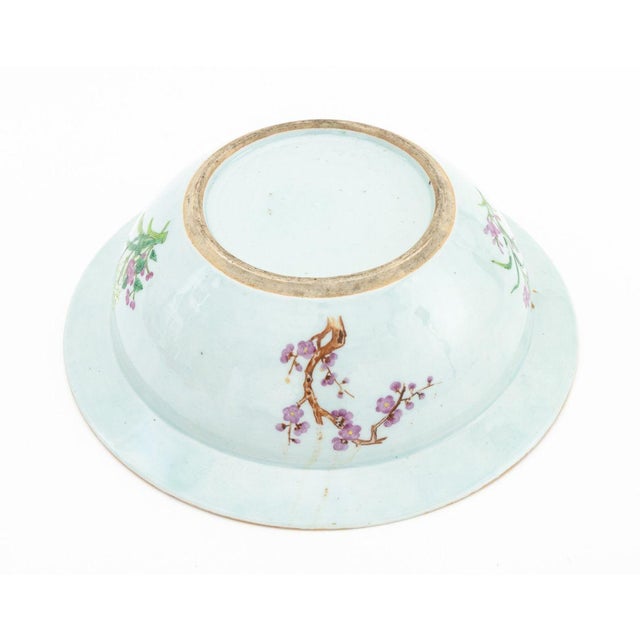 Ceramic Chinese Famille Rose Porcelain Punch Bowl For Sale - Image 7 of 8