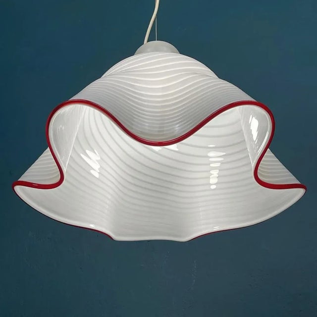 Mid-Century Modern Fazzoletto Murano Glass Pendant, Italy, 1970s For Sale - Image 3 of 13