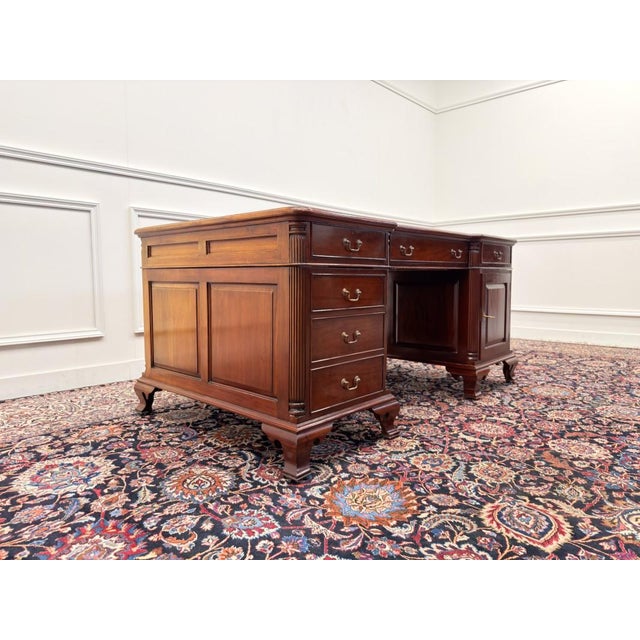 English Chesterfield Partnerdesk Desk For Sale - Image 5 of 18