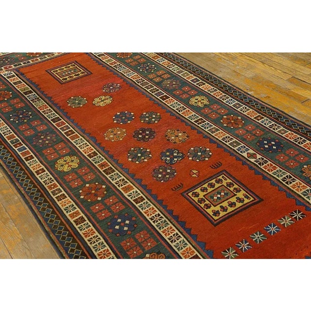 Art Deco 19th Century Caucasian Talish Carpet ( 4' x 8'8" - 122 x 264 ) For Sale - Image 3 of 7
