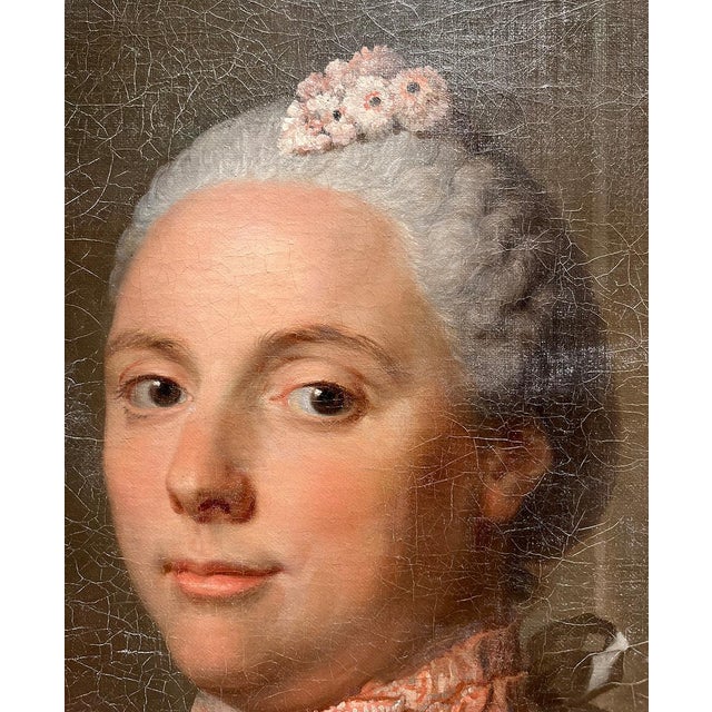 Circle of Jean-Étienne Liotard, Portrait of a Lady, Oil on Canvas, 18th Century, Framed For Sale - Image 4 of 15