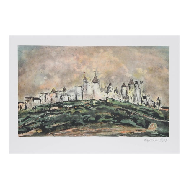 Lloyd Lozes Goff, Carcassone, Lithograph For Sale