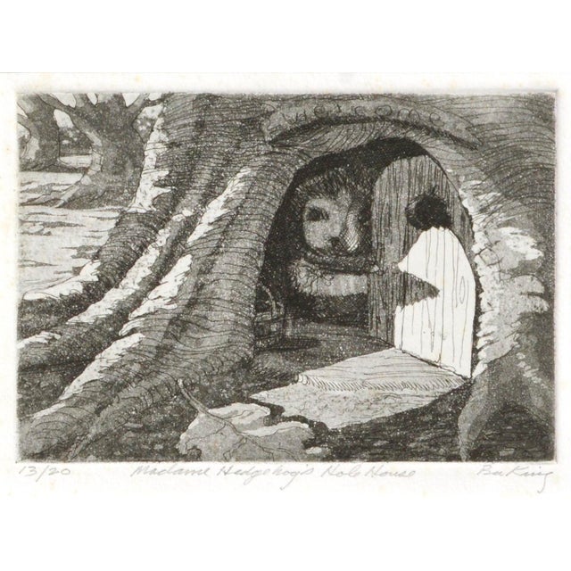 American Bu King "Madame Hedgehog's Hole House" Drypoint Etching Circa 1980s-1990s For Sale - Image 3 of 6