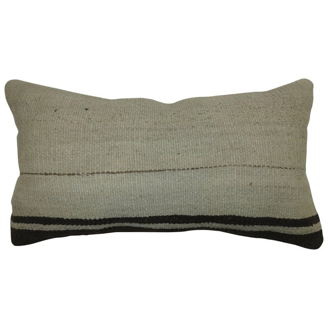 Pillow made from modern Turkish Kilim. 11'' x 20''
