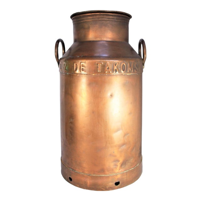 1940s Copper Milk Pail From Holland For Sale